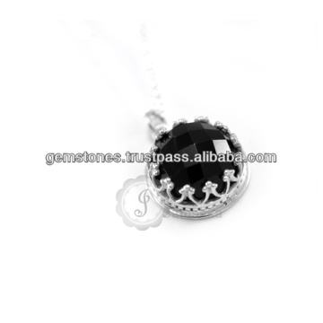 Onyx 925 Sterling Silver Necklace Handmade Silver Necklace in Wholesale